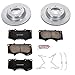 Power Stop K5873 Front Z23 Carbon Fiber Brake Pads with Drilled and Slotted Brake Rotors Kit For 2010-2022 Lexus GX460 | 2010-2023 Toyota 4Runner
