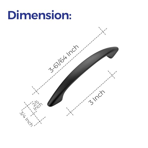 Image of Ravinte 15 Pack 3 Inch Kitchen Cabinet Hardware Handles Matte Black Pulls Black Drawer Pulls for Cabinets Cupboard Drawer Handles