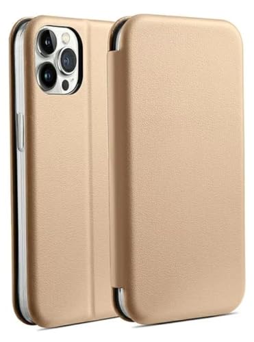 Image of WHITBULL Royal Leather Magnetic Flip case Compatible with iPhone 16 Pro Max Gold