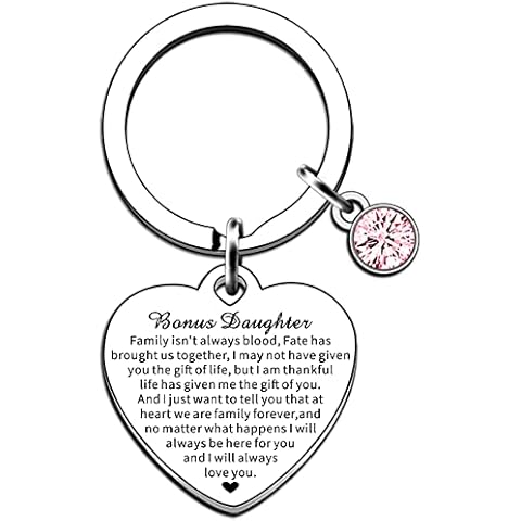 JMIMO Bonus Daughter Gifts Step Daughter Keyring Bonus Daughter Birthday Christmas Gifts Cover