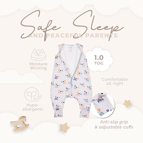 Image of Sleeveless Soft Baby & Toddler Sleeping Sack, Breathable with Adjustable Feet Cuffs & Anti-Slip Grip