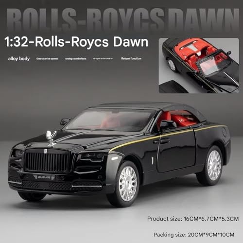 Image of Royals hub Rolls Royce Dawn 1:32 Model Car Alloy Metal Pull Back Die-cast Metal Toy car with Openable Doors & Hood-Light Music Gifts Toys Kids【Colors as Per Stock】