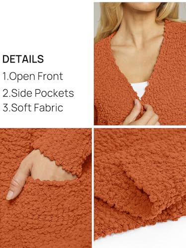 Image of MEROKEETY Women's Long Sleeve Soft Chunky Knit Sweater Open Front Cardigans Outwear Coat