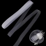 GORGECRAFT 45.7 m Langes Steifes Rosshaar Geflecht 25mm Breites Geflecht Stoffbesatz Weiches Elastisches Polyester Stäbchen Transparente Netzbänder Zum Selbernähen von Hochzeits Tanz Und Partykleidern