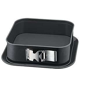 Kaiser Spring Form Square SafeClick Baking Pan, Transparent, Stainless Steel, 28.4 x 28.4 x 28.4 cm