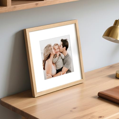 Image of upsimples 12x12 Picture Frame Solid Wooden, Nursery Decor, 1Pack Natural | 100% Solid Wood, Fit 8x8 with Mat and 12 x 12 Square Photo, Wall Decor or Tabletop Display, Safe For Nursery Kids Room