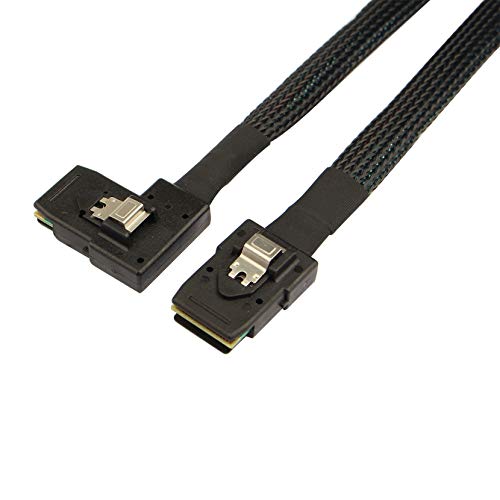 Câble Mini SAS interne SFF-8087 coudé pour liaison carte contrôleur RAID et disque dur
