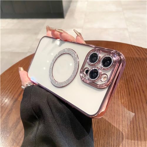 Housse de protection d'objectif et étui de téléphone magnétique rose antichoc