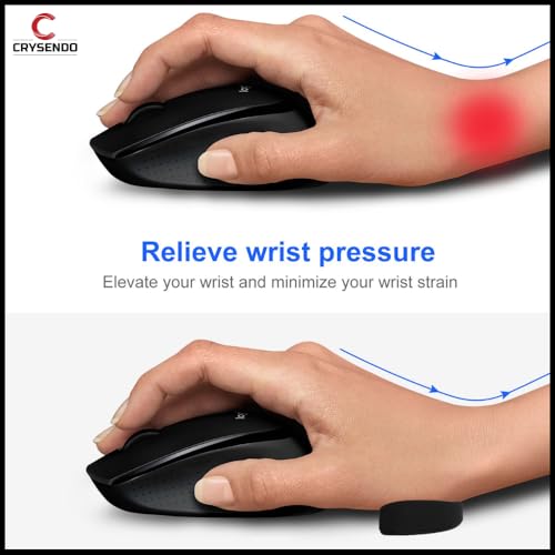 Image of Crysendo Ergonomic Left Hand Wrist Pad for Mouse & Keyboards | Smooth Movement Palm Support for Home /Office /Gaming | RSI & Carpal Tunnel Syndrome Wrist Pain Relieving Mouse Hand Rest (Grey)