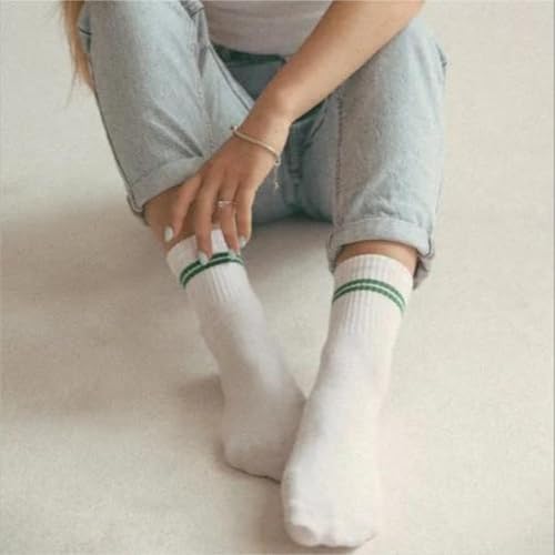 Crew Socks Striped Retro Socks Cotton Casual Active Calf Socks4