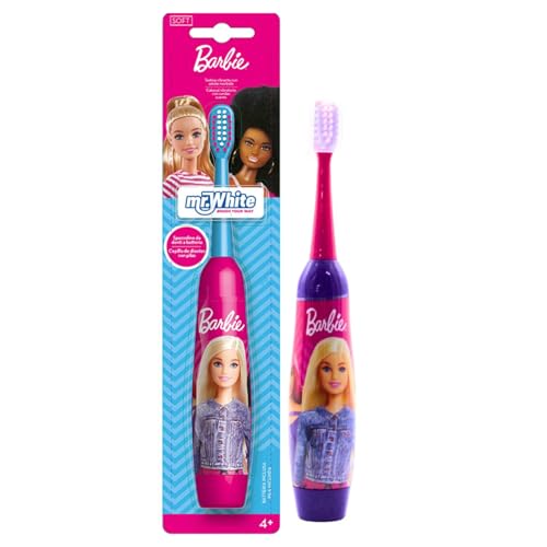 Barbie Battery Powered Electric Toothbrush for Kids – Soft Rounded Bristles, Enhanced Vibration, Protection Cap & Battery Included | Gentle & Fun Oral Care for Children Ages 4+