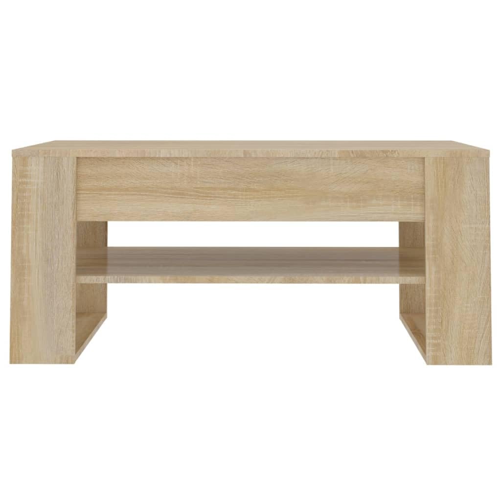 vidaXL Mesa de Centro Mesita Auxiliar Consola Lateral Salón Sofá Sala de Estar Café Muebles Mobiliario Madera Contrachapada Roble Sonoma 102x55x45 cm
