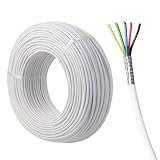 26-17 Gauge Teflon Shielded Cable, 5C Silver-Plated Copper Conductor, 300V/600V, -60℃~200℃, Multi-Core FEP Insulated High Temperature Signal Wire for Industrial, Automotive Wiring(26AWG)
