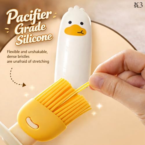 Image of Oil Brush Dispenser for Cooking 200ml | Plastic Oil Bottle with Silicone Basting Brush | Easy Oil Apply for Roti & BBQ Grill Frying Baking, Air Fryer, Heat-Resistant Food-Grade Brush for Kitchen