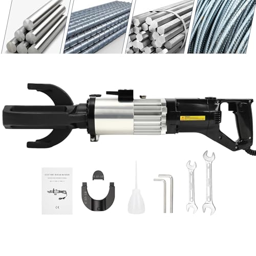 Electric Rebar Bender, 1500W Hydraulic Machine for Bending Rebar up to 1 Inch (25mm), 0-130 Degrees Angle with Positioning Bolt, Fast Bending in Under 5 Seconds