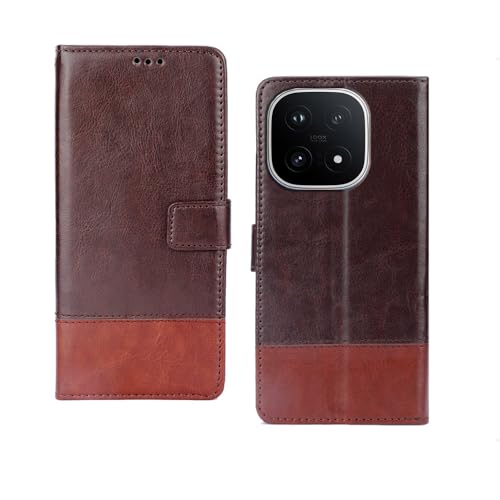 Image of amazon basics iQOO 15 5G Flip Cover | Card Pockets Wallet & Stand | Flip Cover for iQOO 15 5G (Coffee and Tan)