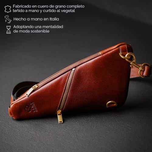 Bolso de pecho de cuero Time Resistance, bandolera urbana para el día a día 4