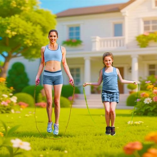 7. Bild von Homello Verstellbare Springseil Kinder 6 Jahre, seilspringen mit Hautfreundlichen Schaumgriffen für 3-12 Jahre alt Jungen und Mädchen für Fitness/Training/Spiel/Fett Brennen Übung，260CM