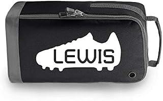 Personalised Childrens Football Rugby Boot Bag Kids Sports Pe Kit Gift, Black/White Print