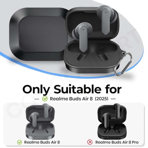 Image of Silicone Case Cover Compatible for Realme Buds Air 8 with Hygiene Kit (Black)