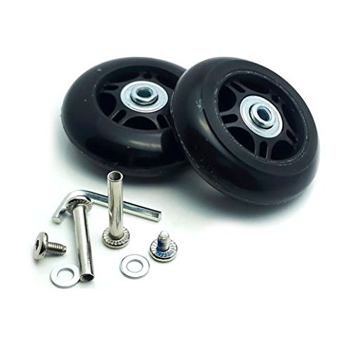 2 Set Luggage Suitcase Replacement Wheels Axles Rubber Deluxe Repair OD 70mm