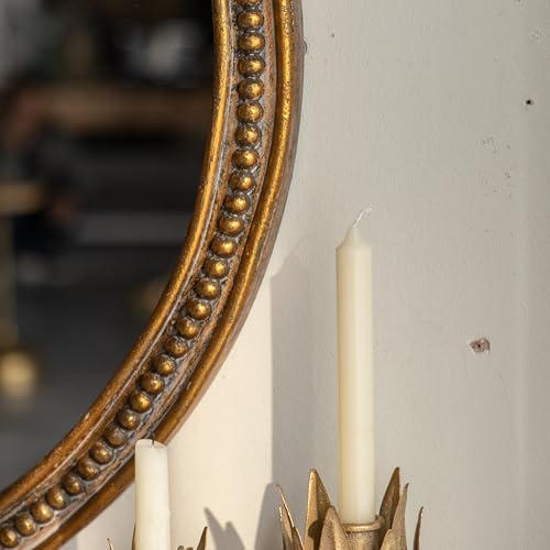 Image of ZIYOO Vintage Ornate Oval Wall Mirror, Baroque Gold Framed Decorative Mirror, Ornate Antique Accent Mirror for Living Room, Bedroom, Entryway, Vanity 26 inchx31 inch