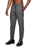 RBX Active Men's Athletic Performance Full Length Breathable Lightweight Quick Drying Tapered Pant with Zipper Pockets Zipper Pocket Charcoal L