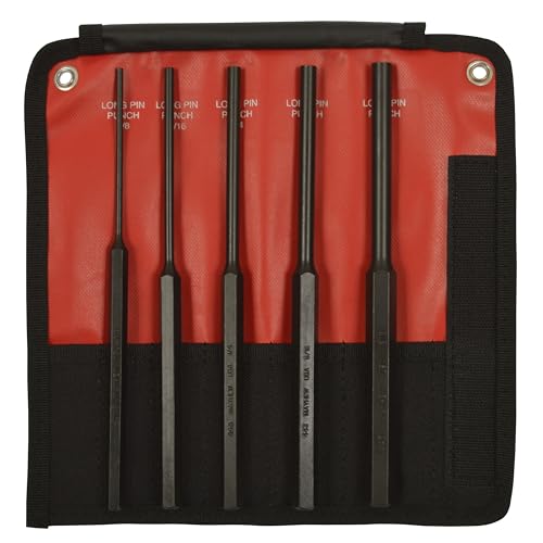 Mayhew Pro 62065 5Piece Pin Punch Set with Extra Long Pin Lengths