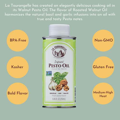 La Tourangelle, Pesto Oil, Drizzle Onto Pasta And Salads, Whisk In Seasonings For Easy Dipping Sauce, Vinaigrette, Or Marinade, 8.45 Fl Oz #TOP2