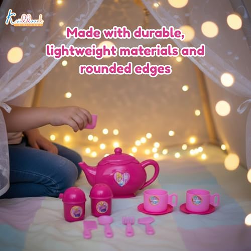 Image of Disney Princess Tea Party Set - 15 Piece Pretend Play Kitchen Toy with Electronic Kettle, Realistic Boiling Sounds & Music - Non-Toxic & Child Safe|Birthday Gift for Kids Ages 3+
