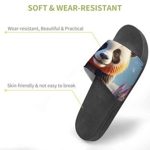 Panda Rainbow Funny House Sandals Non Slip Shower Slippers Quick Drying Bathroom Shoes for Women Men3