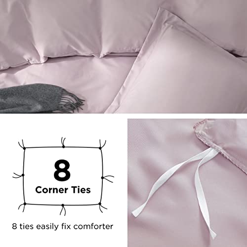 Bedsure Capa de edredom rosa mocha king size - capa de edredom macia dupla escovada para crianças co