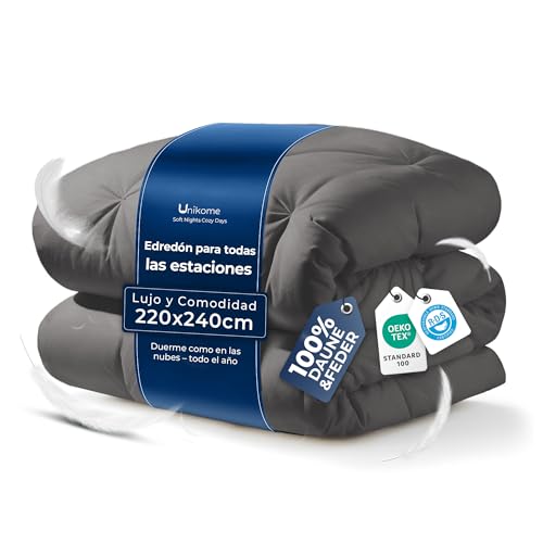 UNIKOME Edredón de Plumas y Plumón Cama