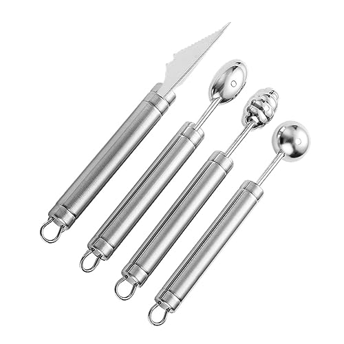 Cabilock Melon Baller Spoons 4pcs Stainless Steel Fruit Baller Set Fruit Scooper Spoon Ideal for Diy