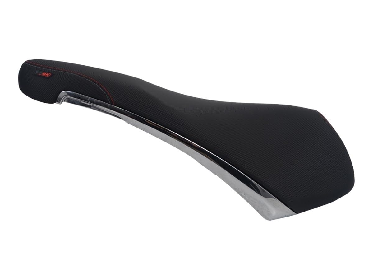 Coprisella compatibile con Piaggio Liberty 125/150 ABS 2016-2019 nero con cuciture rosse e grigie