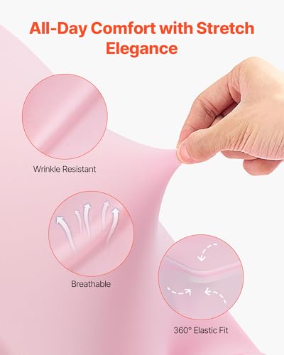 Image of VEVOR Chair Covers, Polyester Spandex Chair Cover, Stretch Slipcovers for Wedding Party Dining Banquet Flat-Front Chair Covers (Pink-c, 50PCS)