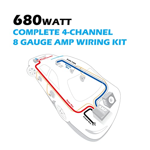 Scosche Install Centric Icak84 True 8 Gauge Hybrid Ofc 4-Channel High Current Amplifier Wiring Kit Complete Car Amp Kit Twisted Pair Audio Cables, In-Line Fuse Holder #TOP2