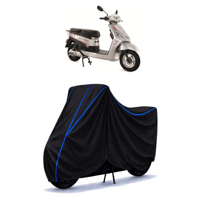 Image of Scooty Cover Water Resistant for NYX HS500 ER | Universal Scooter & Bike Cover | Heavy Duty UV Dust, Rain & Scratch Protection | Elastic Fit All Weather Indoor Outdoor | Black with Blue Piping