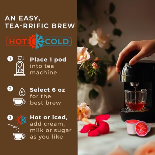 Image of Hibiscus Rose Tea Pod (16 Count) - 100% Natural Caffeinated Black Tea