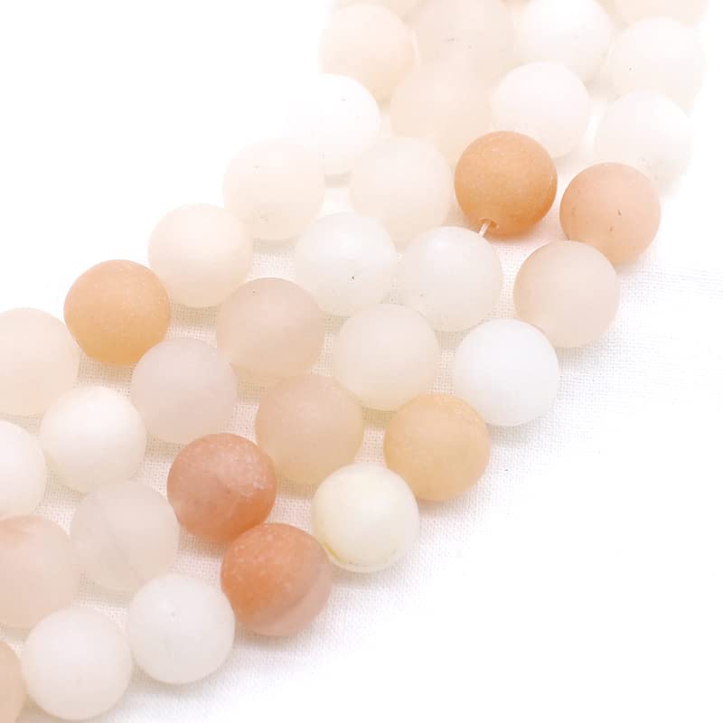 HZLXF1 Scrub matte shallow pink Dongling jade marrow beads DIY handmade string round ball bracelet female earrings (Size : 6mm)