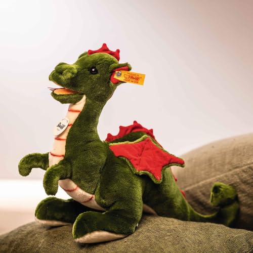 Steiff 067198 Rocky Drache - 32 cm - Kuscheltier - Gruen stehend, Treetop