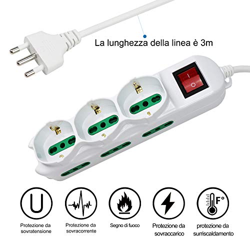 Extrastar Ciabatta Multipresa elettrica 9 Posti 3