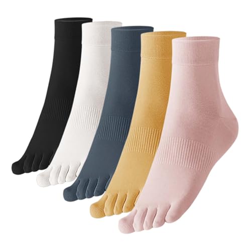 Chaussettes à doigts femme en coton pour le running, lot de 5 paires taille 34-40