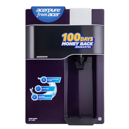 Image of Acerpure Amrit Premium Water Purifier by Acer |6.5L RO|DIY Filter Replacement|Stainless Steel Tank|24 Months Free Filter|TDS Meter| 6 Stage Purification|For Borewell,Tanker & Municipal Water |(Purple)