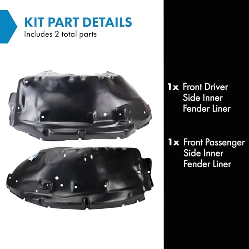 Image of TRQ Front Inner Fender Liner Set Compatible with 2007-2010 Chevrolet Colorado 2007-2012 GMC Canyon 2008 Isuzu i-290 i-370 GM1248186 GM1249186