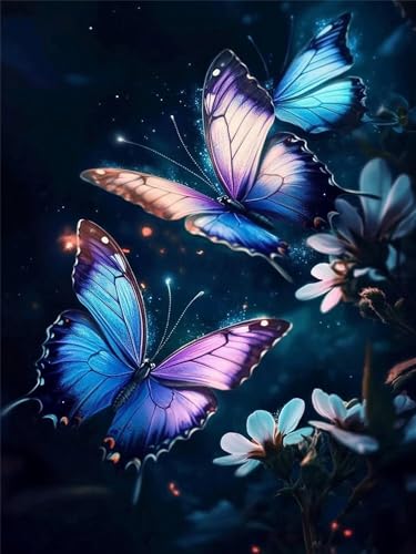 Mariposa Pintar por Numeros Adultos Sin Marco Lienzo 70x100cm, Pintar por Numeros Adultos Sueño Patrón con 3 Pinceles y Pigmento Acrílico, Paint by Numbers Adults Kit per Home Decor, Regalo, Cod1-750