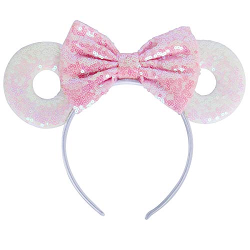 Mouse Ears Bow Headbands, Sequin Glitter Micky Ears Hair Band Hair Accessories Party Princess Cosplay Costume Decoration