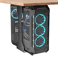 PUTORSEN PC Halterung unter Schreibtisch, Maximale Breite bis zu 340 mm, bis zu 35 kg Tragfähigkeit, PC Untertisch Halterung mit Schutzpolster, Heavy Duty Computergehäuse