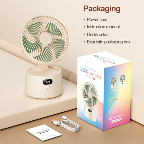 Ventilateur de table sans fil pour petits espaces ventilateur mural blanc 90°