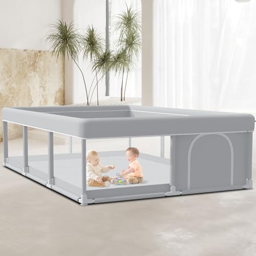 Hiaksedt Baby Playpen 74X50 Inch Large Playpen For Babies And Toddlers Baby Fence Baby Play Yards For Indoor & Outdoor With Breathable Mesh Anti-Fall Playpen cover